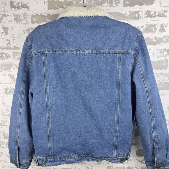 Western Bull Jeans Jacket Sz XL Sherpa Lined Denim Trucker - Picture 2 of 10